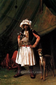 動物 Painting - バシバズークとその犬 ギリシャ アラビア オリエンタリズム ジャン レオン ジェローム
